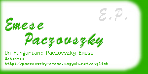 emese paczovszky business card